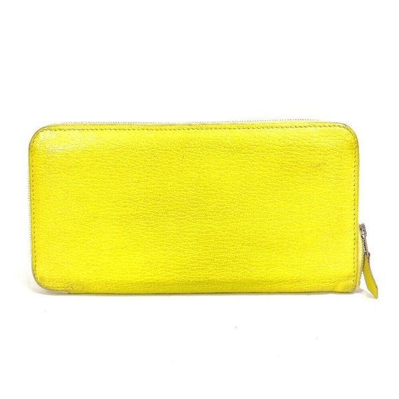 Authentic HERMES Long wallet Azap Long Zip Around Long Wallet Chevre yellow - Picture 1 of 15